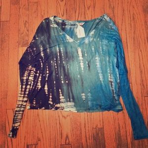 Define Distressed Tie Dye Long Sleeve Top